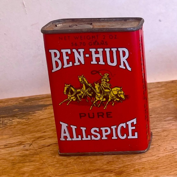 BEN-HUR SPICE TINS Vintage 1940’s-1950’s Partially Full 2 Ounce Horses Charming! - Picture 9 of 10